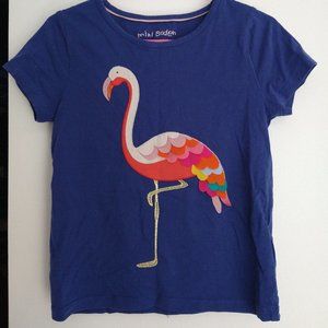Mini boden flamingo tee, w/embroidery and applique